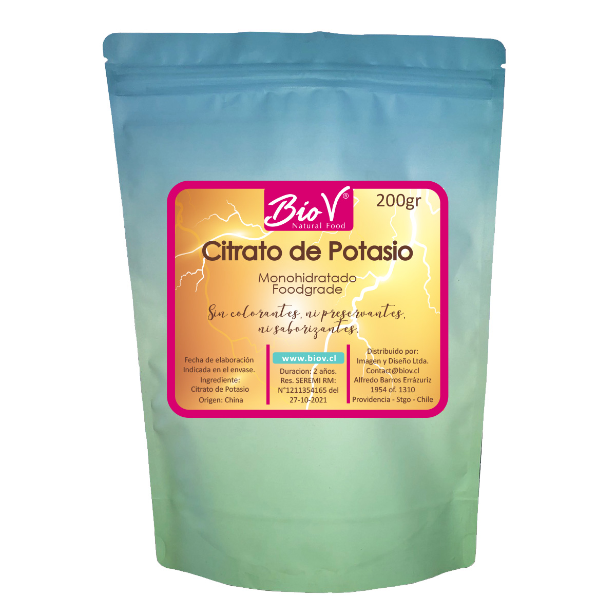 Citrato De Potasio 200G Monohidratado Gradoalimenticio Biov