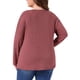 thumbnail image 3 of Top de talla grande para mujer de manga larga con cuello redondo, camisas plisadas de ajuste holgado, túnicas 1X rojo, 3 of 6