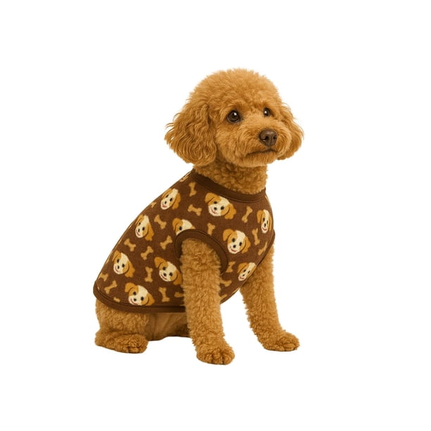 Capa Polar Perro L 40 cm Abrigo Invierno Shih Tzu cafe L
