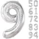thumbnail image 1 of Globo número IWERP 9 de 40 pulgadas, plata, foil reutilizable, 1 of 3