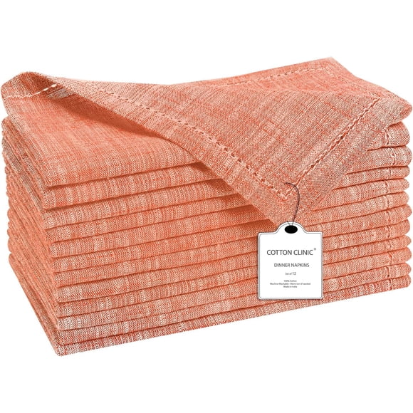 Servilleta de Tela Cotton Clinic 46 cm Coral - Pack de 12