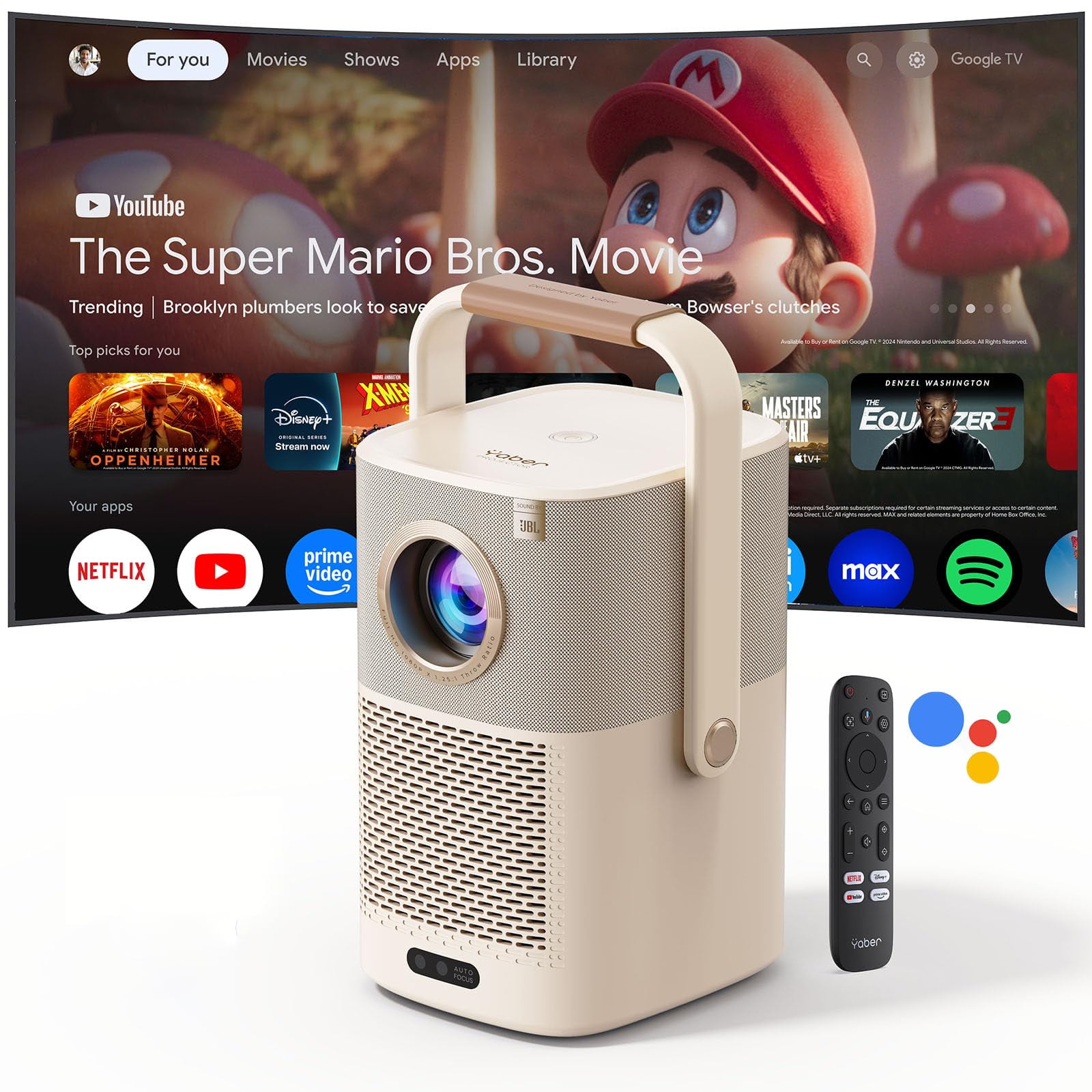 Yaber Projector - [proyector Exterior] Yaber T2 Plus2026 Con Google Tv Y Jbl Sound