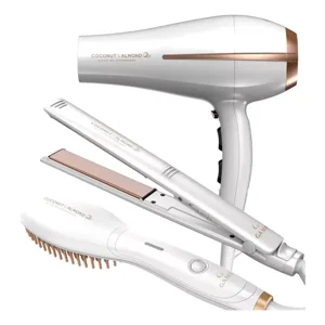 Pack Trio Secador + Alisador + Cepillo Gama Coconut&Almond