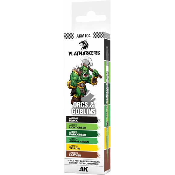 Set de 6 Marcadores de Pintura AK Interactive AKM104 Orcos y Goblins