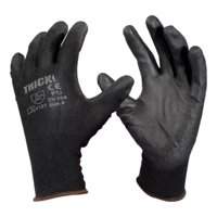 Metalfer - Guante Palma Pu Thick 10 Pares (Talla 9 O 10) Negro