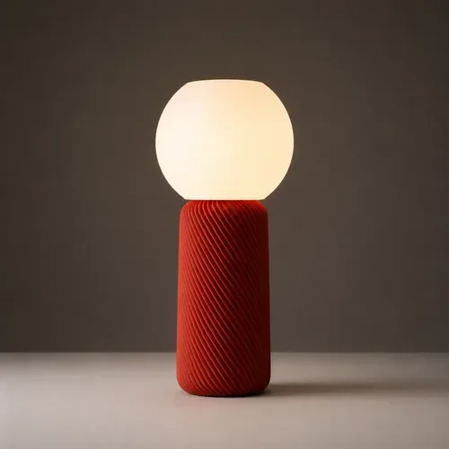 Lámpara de Mesa Velador SLVJE Solé E27 Impresa en 3D Terracota + Ampolleta