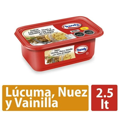 Helado De Leche Sabores Lúcuma, Nuez, Vainilla, Salsa Manjar Cassata 2,5 L Trendy