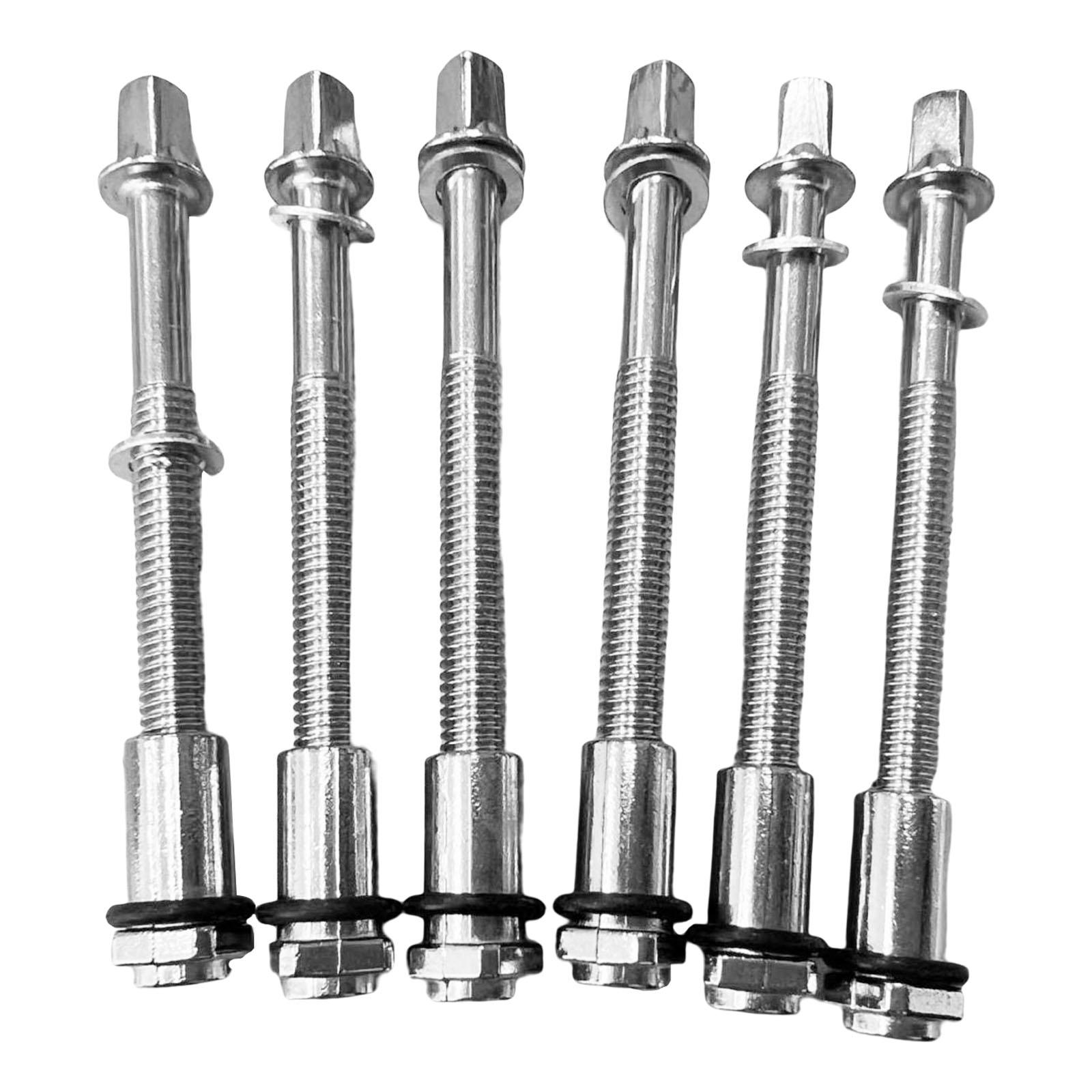 Magideal - 6X Varillas De Tensión De Tambor Kits De Tornillos De Resistencia A La Oxidación Universales Para Piezas De Repuesto De Instrumentos De Percusión De , 6X60Mm