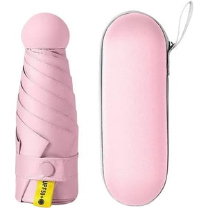 Veat00L - Mini Paraguas Plegable De 8 Huesos, Protección Uv, A Prueba De Viento Y Lluvia, Ligero Y Portátil, Viene Con Una Funda De Transporte, Adecuado Para Llevar A Diario