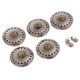 thumbnail image 1 of 5pcs botones florales redondos turquesa tornillo detrás para bolsa billetera silla de montar amarillo, 1 of 5