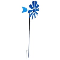 Magideal - Molinillo Giratorio De Viento De 28 Pulgadas, Escultura De Viento, De Metal, Adorno Decorativo Para Césped, , Azul