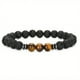 thumbnail image 1 of 1pc Vintage Matte Black Onyx Cubic Lava Stone Beaded Bracelet Stretch Bracelet, 1 of 5