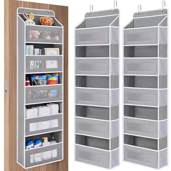 Organizador para colocar sobre la puerta JARLINK, 5 estantes, gris, x2