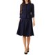thumbnail image 2 of INSPIRE CHIC Conjuntos de Traje de Falda de Negocios para Mujeres Conjunto de 2 Piezas para Maestras de Regreso a Clases Traje de Oficina Chaqueta Blazer de Manga 3/4 Faldas Plisadas M Azul Oscuro, 2 of 6