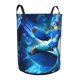 thumbnail image 2 of Mega Man Cesta de lavandería de gran capacidad redonda con asa, bolsa para ropa sucia plegable, almacenamiento para dormitorio, baño y lavadero 44x35 cm, 2 of 6