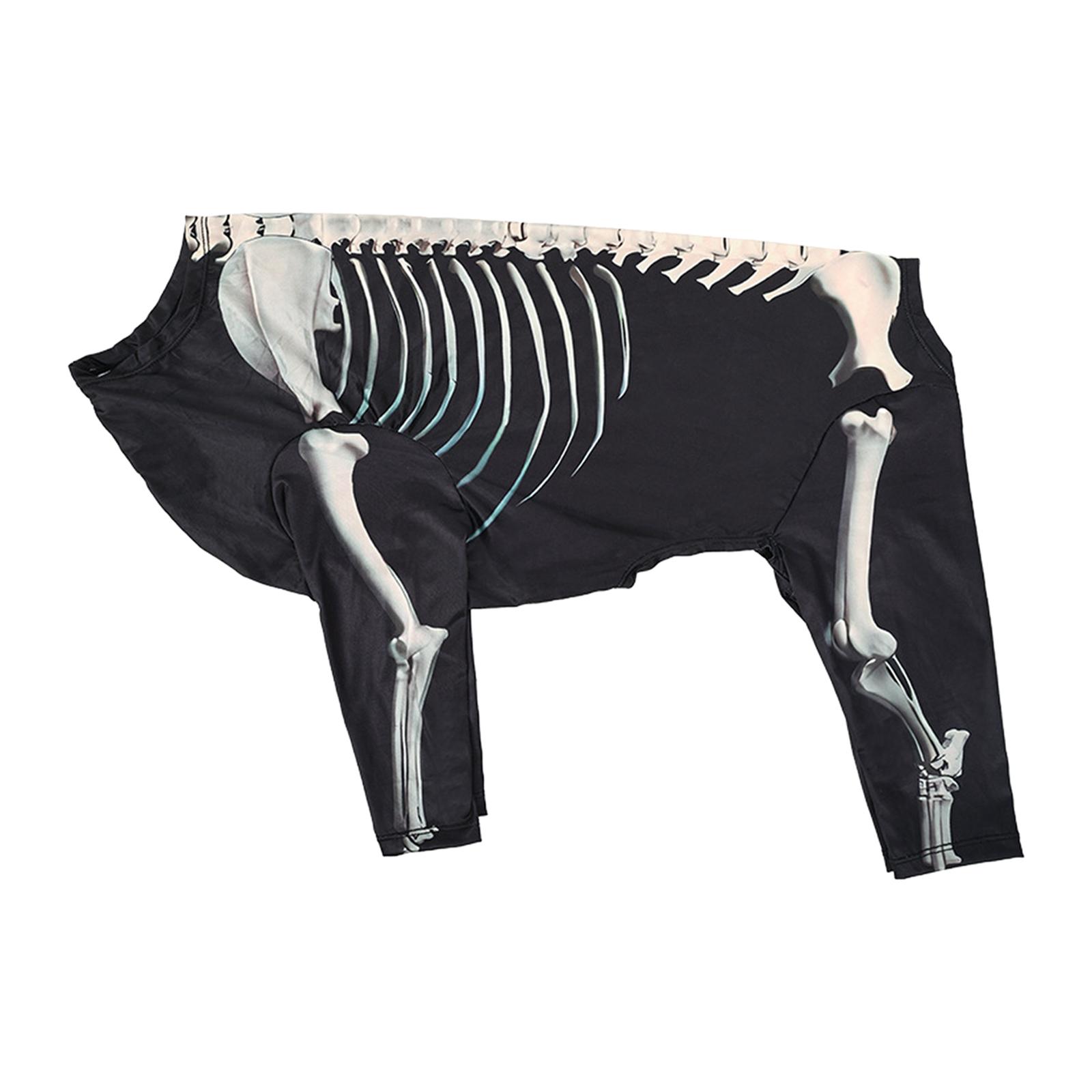 Magideal - Disfraz Para Mascotas Vestimenta De Halloween Accesorio De Cosplay Ropa Para Cachorros Traje De Fantasía Con Diseño De Esqueleto Ligero Y Transpirabl 2Xl
