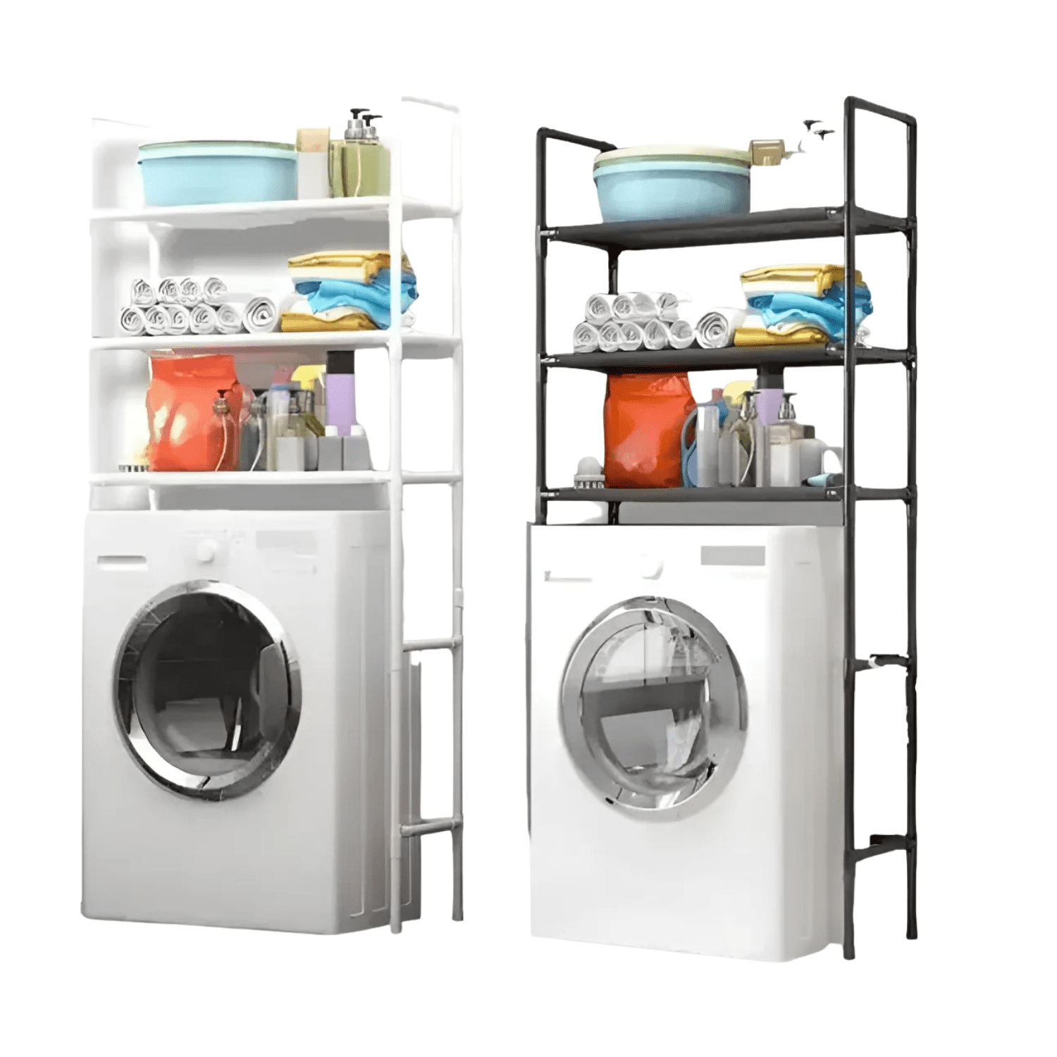 Genérico - Organizador Estante Lavadora Baño Metálico Rack 3 Niveles Blanco