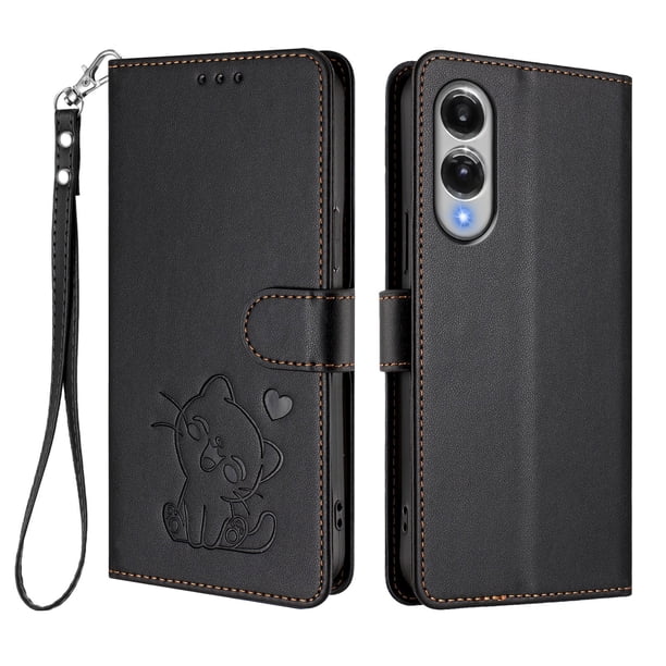 Funda de Gato tipo Libro para Samsung Galaxy S25 Edge, Negro