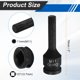 thumbnail image 2 of Uxcell 2pcs 1/2" Drive M11 Triple Square Impact Spline Bit Socket 11mm CR-MO Steel 12-Point Triple Square Sockets con Pasador de Chaveta y Anillo en O para Adaptador de Taladros Eléctricos, 2 of 7