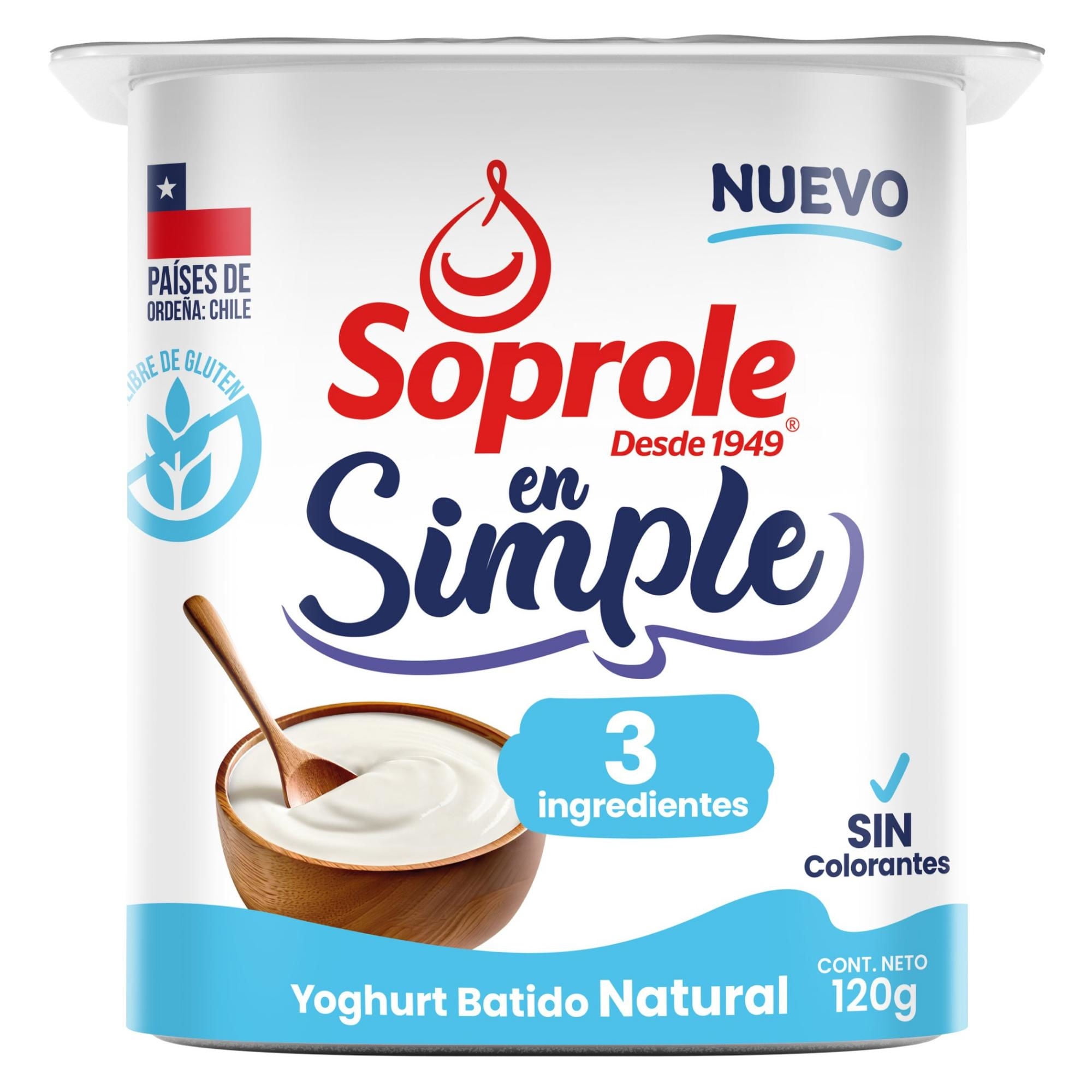 Yoghurt Simple 3 Ingredientes Natural 120 g Soprole