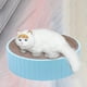thumbnail image 5 of Rascador redondo para gatos blanco: tapete rascador de cartón resistente, 5 of 5