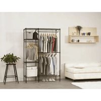 Topmarket - Organizador Negro Ajustable De 4 Niveles + 3 Barras Para Colgar