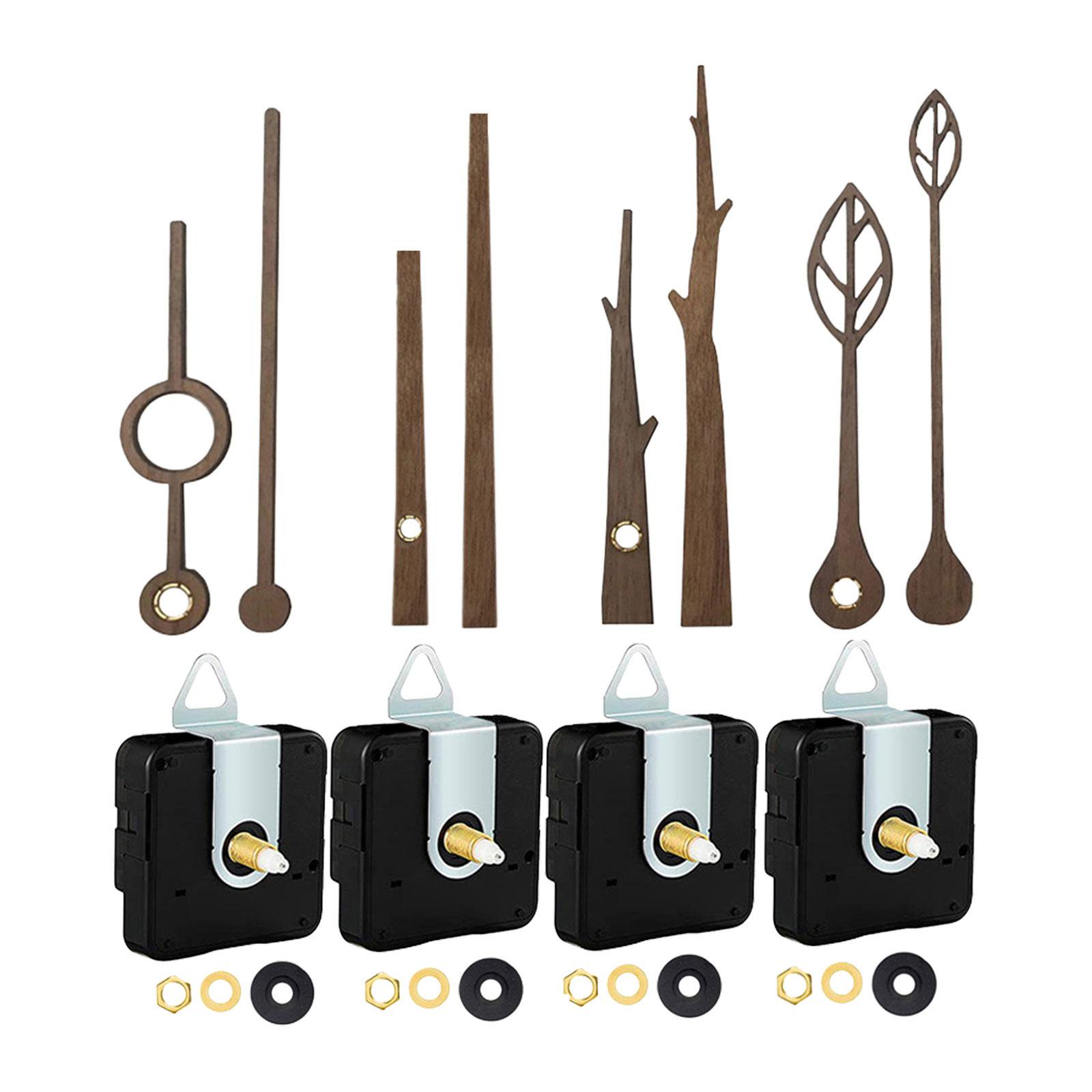 Movimiento De Cuarzo Silencioso Silencioso Juego De Agujas De Reloj Plata Rojo B