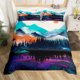 thumbnail image 1 of x2154 Bed SheetsSmoky Mountain Duvet Cover Set Misty Forest Bedding Set Full Size Grey Trees Natural Scenery Art Comforter Cover 3-Piece Bedding Set (1 Duvet Cover + 2 Pillow Shams) nj2154, 1 of 5