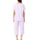 thumbnail image 3 of INSPIRE CHIC Conjunto de Pijama de Mujer con Tinte de Corbata Cuello en V Manga Corta Pantalones Capri Conjunto de Salón con Bolsillos M Azul Polvo, 3 of 6