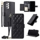 thumbnail image 1 of Funda tipo billetera FOXDOCK para Samsung Galaxy A73 5G – Tapa abatible con correa para mujer, 1 of 5