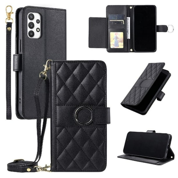 Funda tipo billetera FOXDOCK para Samsung Galaxy A73 5G – Tapa abatible con correa para mujer