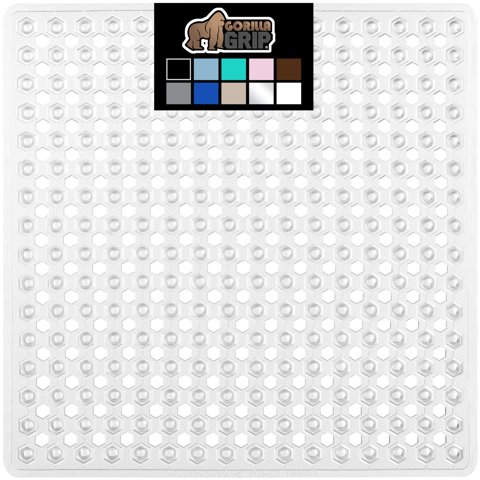 Alfombrilla De Ducha Y Bañera Gorilla Grip, Cuadrada, Tamaño Pequeño, 21 X 21 Cm