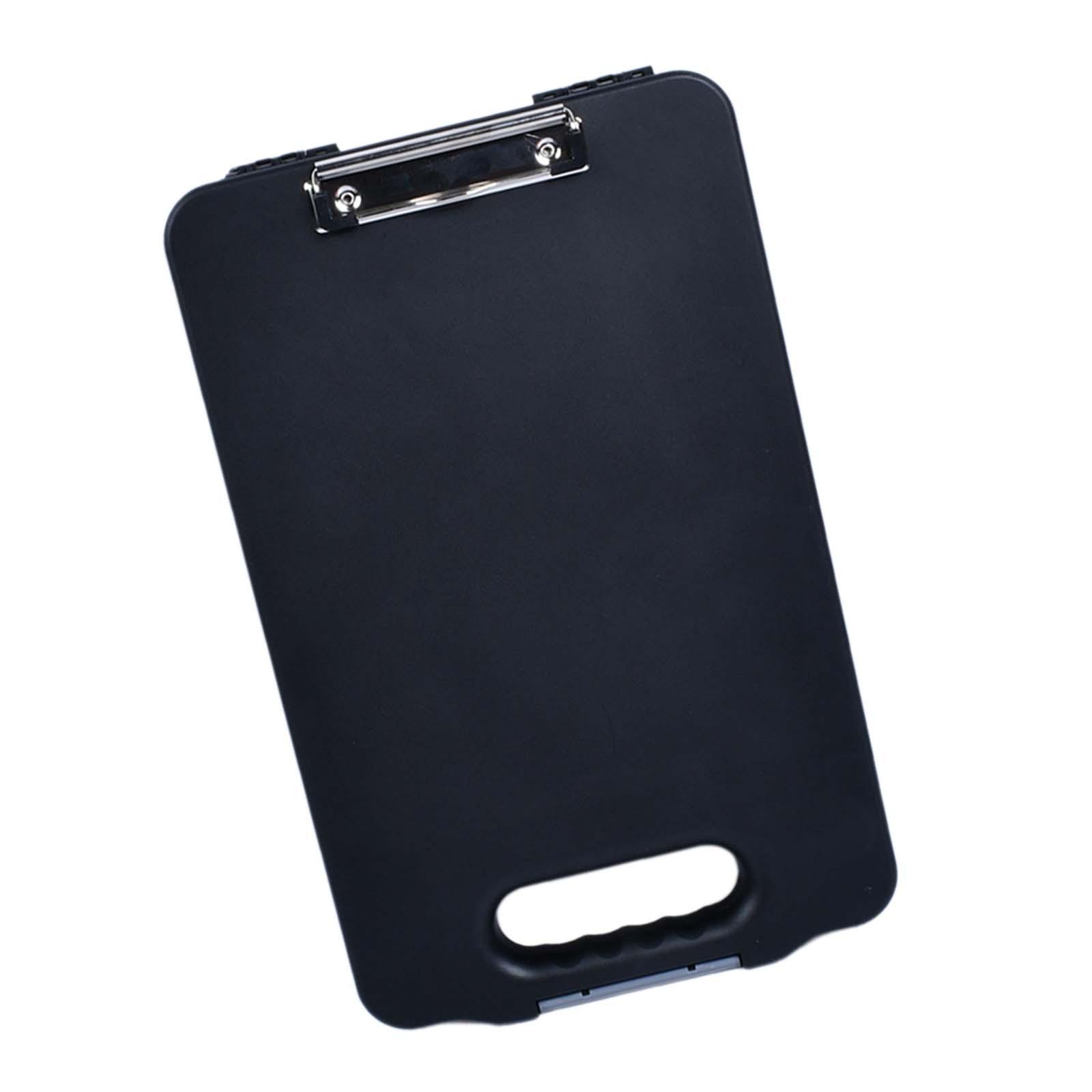 Ioensy - Portapapeles Con Tablero De Escritura De Almacenamiento, Carpeta De Papel A4 Para El Trabajo, El Hogar, El Aula, Negro