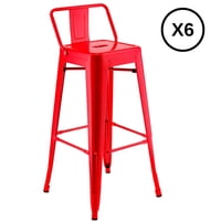 Moadchile - Pack 6 Taburete Tolix 77Cm Rojas