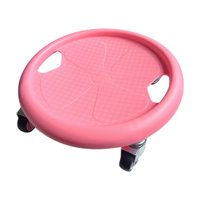 Magideal - Disco Deslizante De Rodillos De Rodillos De Rueda De Rodillo Abdominal Ab, Herramienta Silenciosa Y Versátil 4 Ruedas Portátiles 360 Degree Board Abdominal Rosa