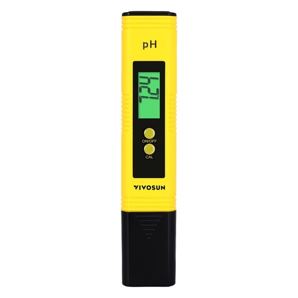 Medidor de pH VIVOSUN Digital de 0,01 pH de alta precisión, tipo bolígrafo amarillo