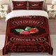 thumbnail image 1 of Betty Strawberry Chocolate Theme Printed Bedding Set Featuring Exquisite Patterns. Includes a Duvet Cover and Two Pillowcases, 1 of 5