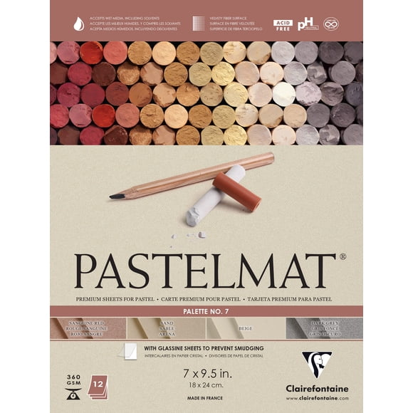 Almohadilla encolada Pastelmat Clairefontaine, paleta n.º 7, 18 x 24 cm, 360 g