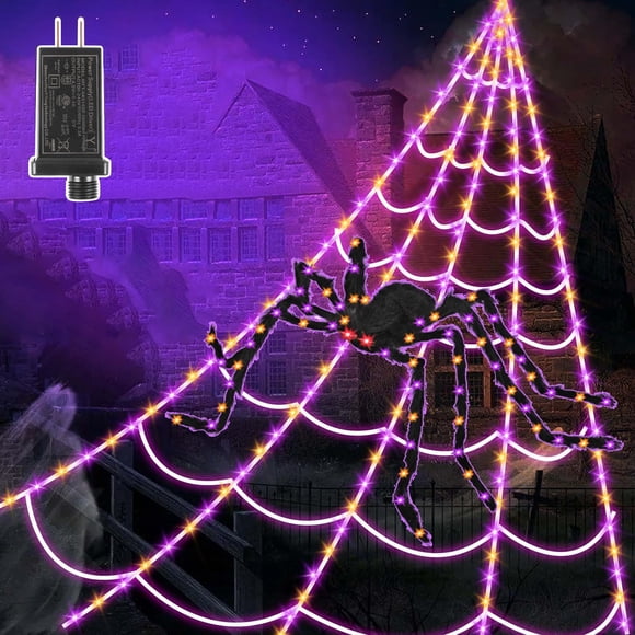 Luces LED VITI para exteriores con forma de telaraña para Halloween, 250 LED, 5 m, red