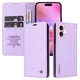 thumbnail image 2 of Funda Billetera de Cuero para iPhone 16 con Tarjetero y Soporte - Tapa Magnética Morado, 2 of 6