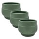 thumbnail image 1 of Set 3 Macetero Maceta Acabado Mate Verde Con Lineas Relieve, 1 of 7