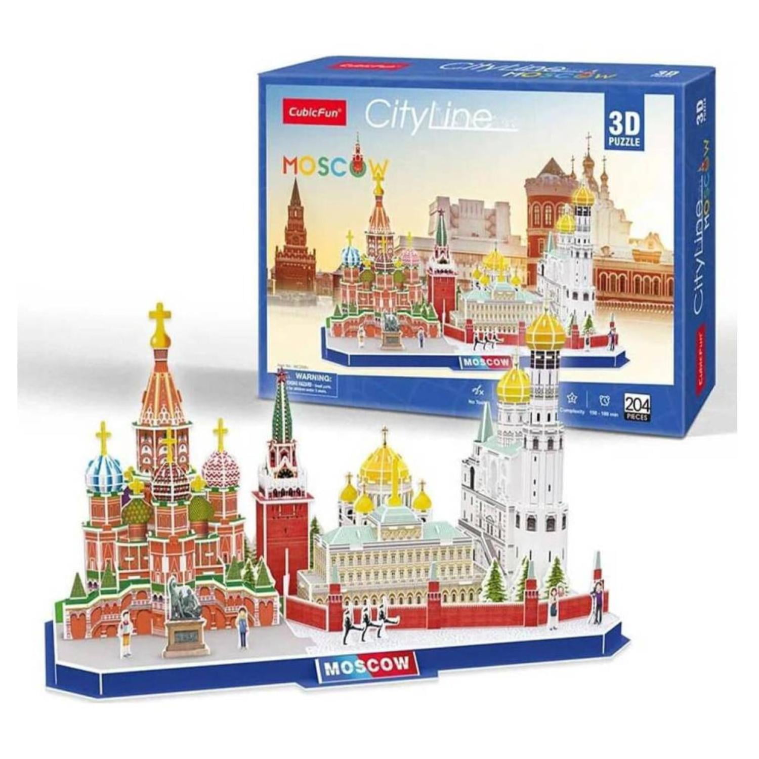 Total Upgrate - Juguete Puzzle 3d City Line Moscow 204 Piezas 40x24x21cm