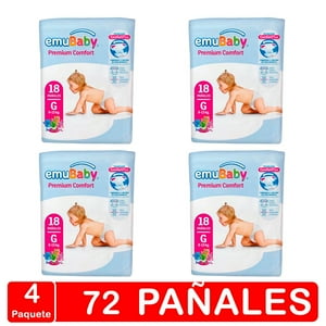 Pañales Emubaby Comfort Premium Manga X4- Talla G - 56 Pañales