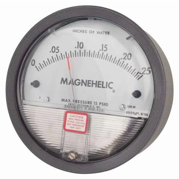 Manómetro Dwyer 2000-00 0‑0,25" WC 102 mm