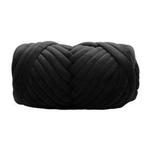 Magideal - Hilo Grueso, Hilo Voluminoso, Longitud De 43,74 Yardas, Hilo De Punto Para Brazo, Hilo Tubular Jumbo Para Cestas, Bufanda, Alfombra, Almohada, Macramé Negro