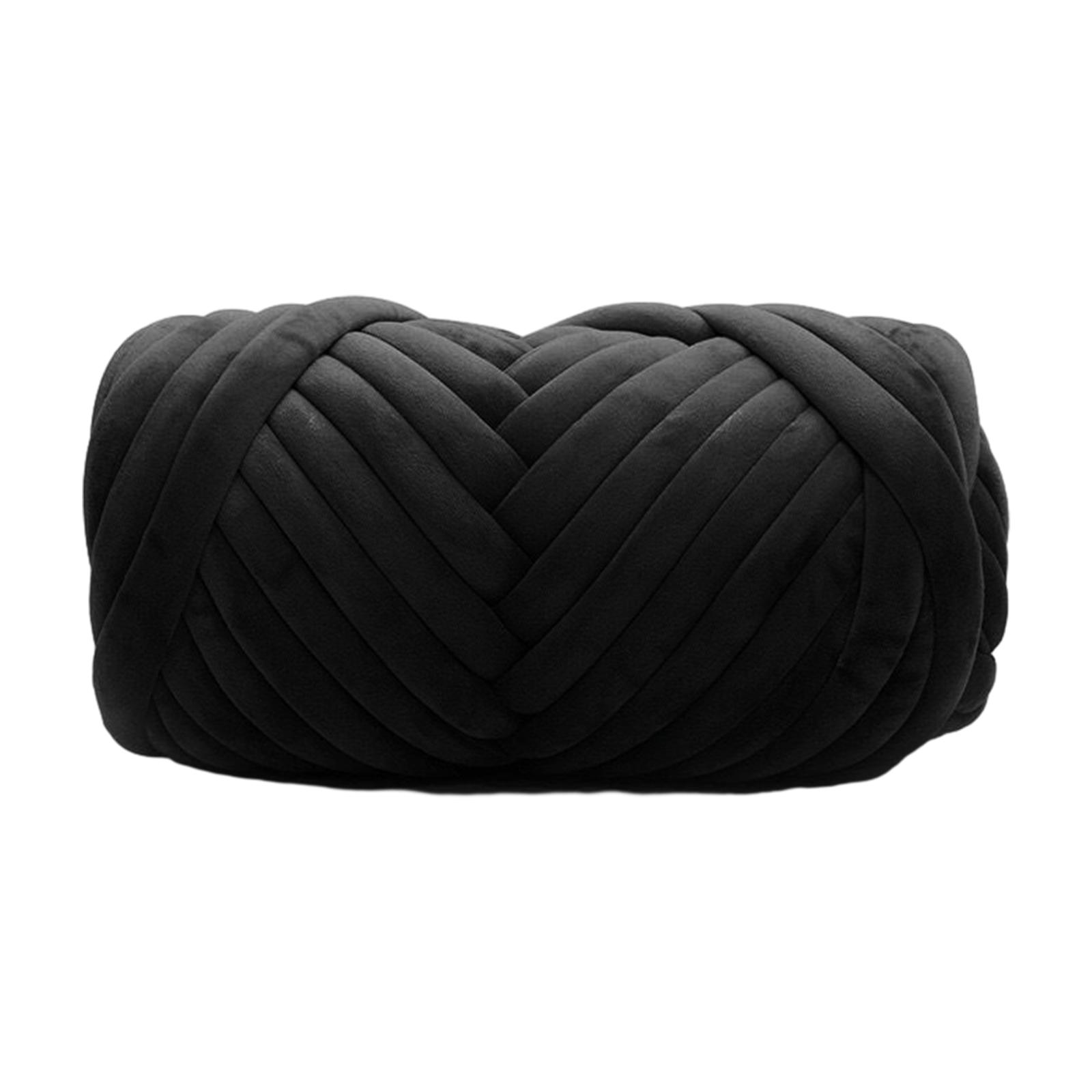 Magideal - Hilo Grueso, Hilo Voluminoso, Longitud De 43,74 Yardas, Hilo De Punto Para Brazo, Hilo Tubular Jumbo Para Cestas, Bufanda, Alfombra, Almohada, Macramé Negro