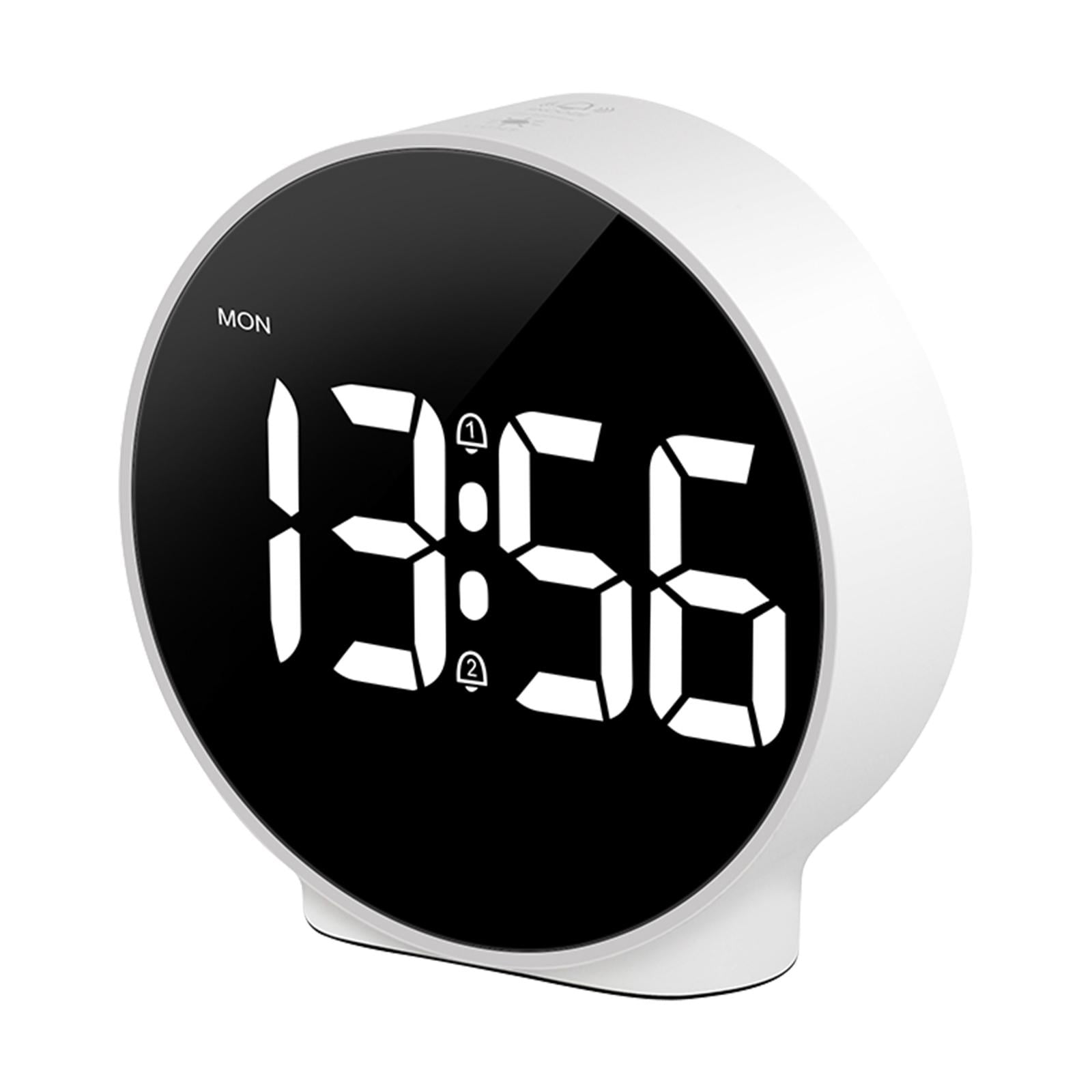 Magideal - Reloj De Escritorio Electrónico Reloj De Escritorio Reloj Despertador Colorido Multifuncional Reloj Despertador Digital Para Dormitorio Oficina Mesita Blanco