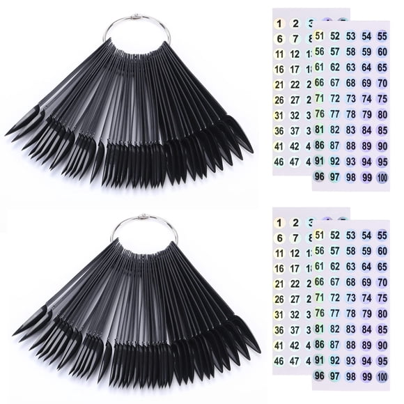 Palitos de muestra para uñas URGINO 100 piezas negro con adhesivos