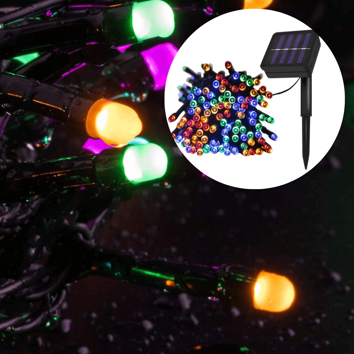 Genérica - Luces Navidad 10mts Recarga Solar Multicolor