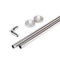 Metalhsa - Set De Barras Angulares Cromadas 19 Mm Para Baños 100 X 100 Cms